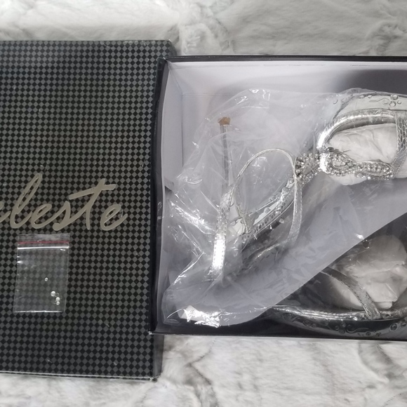 Formal Silver High Heel Shoes - Picture 3 of 8